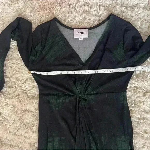 Leota Black & Green Women’s Long Sleeves Dress - Picture 5 of 7